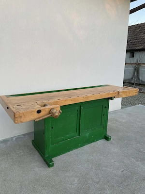Banc de tamplarie vechi Masa de tamplarie rustic din lemn Mihei