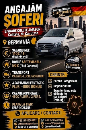 Angajam Soferi Amazon Germania