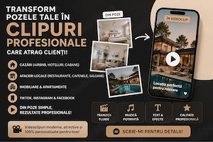 Realizez videoclipuri promoționale profesionale pentru orice afacere   din poze