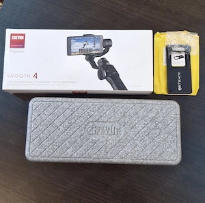Gimbal   Stabilizator profesional pe 3 axe Zhiyun Smooth 4+ Adaptor: Camere tip GoPro 
