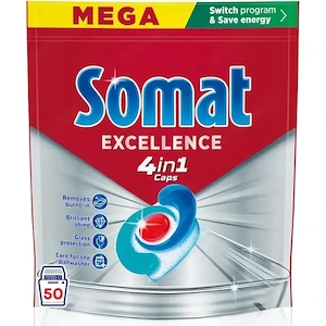 Detergent pentru masina de spalat vase Somat Exellence 4 in 1, 50 spalari