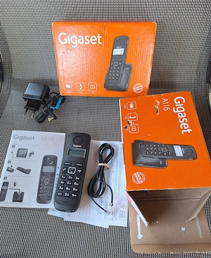 Telefon fix fara fir DECT Gigaset A116 Black (Siemens) - 2 bucăți noi (1 sigilat)