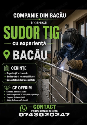 Angajăm șlefuitor în Inox cu experiență 
