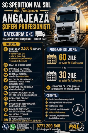 Angajam Sofer TIR Comunitate ( C+E) - imagine 2