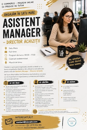 Angajam Asistent Manager - Achizitii