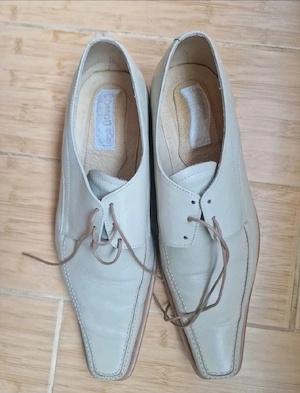 Pantofi vintage bărbaţi, piele naturală (crem bej) - Comod Collection