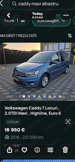 VW caddy maxi 7 locuri 2.0 TDI primul si singurul proprietar - imagine 8