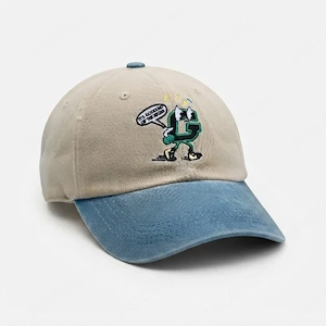 Șapcă Lee Mathews Beige & Bleu Brodată   Unisex, Reglabilă, Stil Casual   Streetwear Cap Dama Barbat