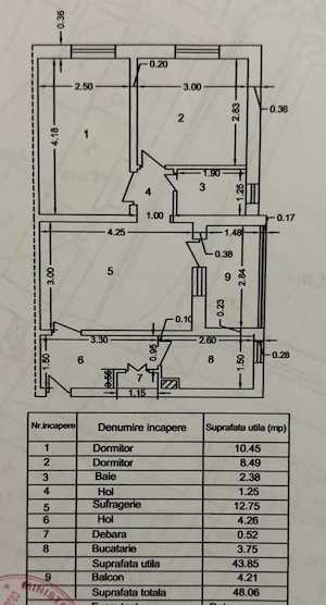 Apartament 3 camere Huși - etaj 3, centrala, balcon închis - direct proprietar - imagine 9