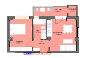 Apartament 2 camere balcon parcare si camara zona Doamna Stanca - imagine 4