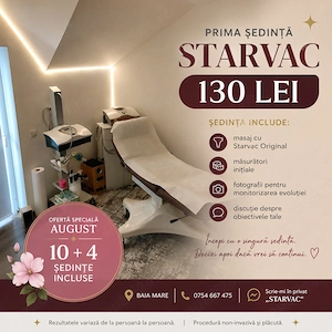 Masaj Baia Mare. Masaj anticelulitic cu aparatul cu vacuum Starvac, masaj medical, masaj de relaxare
