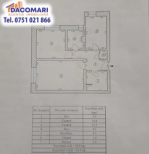 Apartament 2 camere 55 mp .Răcădău, Brașov. - imagine 8