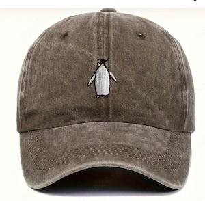 Șapcă Penguin Baseball gri stil K-Pop unisex casual broderie pinguin streetwear modern fashion urban