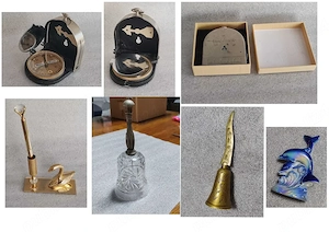 Obiecte decorative din argint, cristal, portelan, arama, sticla, jad