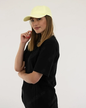 Sapca Johnny Urban Jen Cap damă unisex bumbac stil K-Pop baseball casual galben deschis modernă chic