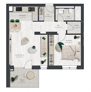 Apartament nou cu 2 camere | Denya Forest - imagine 8