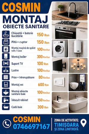 Electrician si instalator, montaj reparatii si instalatii noi.