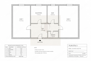 Apartament 2 camere, 46 mp, etaj 3/4, zona Centrală – vedere Someș - imagine 10