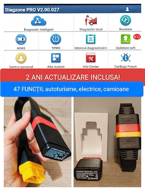 Diagnoza LAUNCH Diagzone - 2026-2028 actualizări ! Tester auto telefon tableta Android