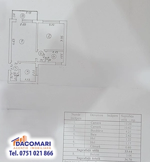 Apartament 2 camere, Micro 19   T-uri | Etaj 1 | Comision 0% - imagine 5