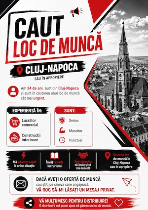 Caut un loc de munca URGENT multumesc