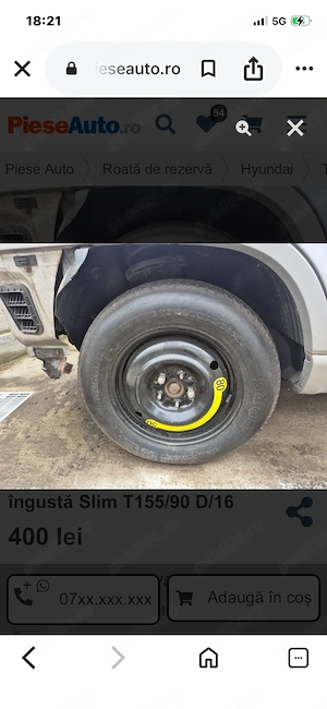Roata rezervă Hyundai tucson 