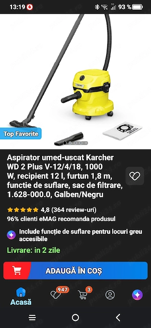 Karcher WD2 aspirator 