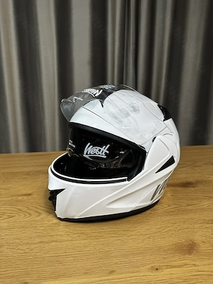 Casca Moto Flip-Up Westt Torque X Alba XL 60-61cm ECE Noua - imagine 2