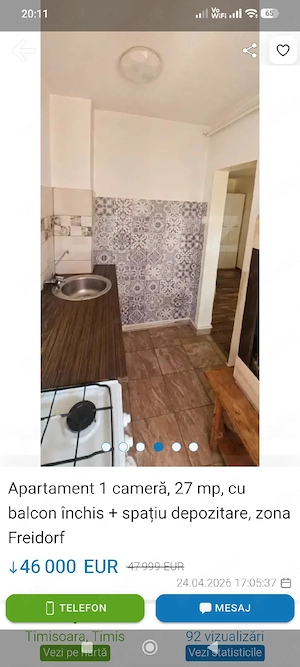  vind sau schimb garsoniera 27 metri patrati plus balcon la partier 46000 euro - imagine 3