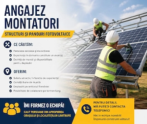 Angajez Montatori Panouri Fotovoltaice