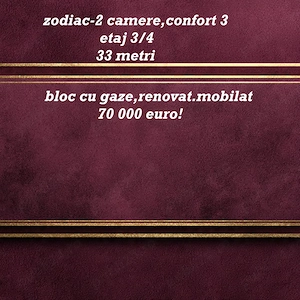 zodiac-2 camere,etaj 3