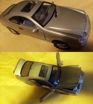Macheta Mercedes-Benz CLK, 1:18, Gri, metalica (Motor Max)