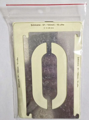 Șablon metalic S1 100 mm (10 cifre de la 0-9)