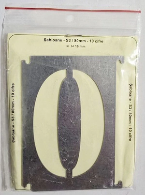 Șablon metalic S3 80 mm (10 cifre de la 0-9)