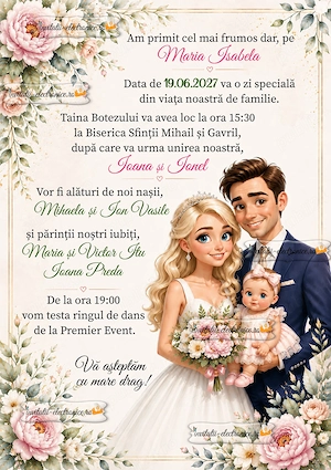 Invitatii nunta + botez 2 in 1
