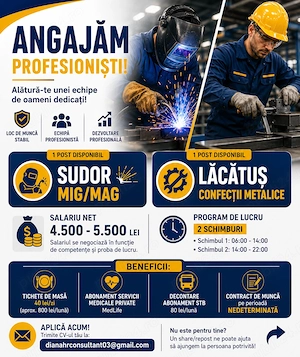 Voluntari, Ilfov Angajăm Sudor MIG MAG & Lăcătuș