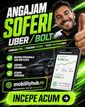 Șofer Uber Bolt în Timișoara !  Venituri bune și flexibilitate totală!