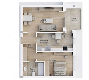 2 camere nou, etaj 1, Empire Residence, metrou 1 Decembrie 1918 - imagine 3