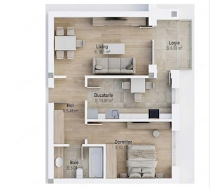 2 camere nou, etaj 1, Empire Residence, metrou 1 Decembrie 1918 - imagine 2