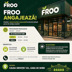 Froo angajează! Vino în echipa noastră