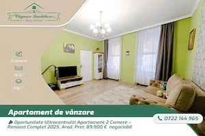 Oportunitate Ultracentrală! Apartament 2 Camere – Renovat Complet 2025, Arad,