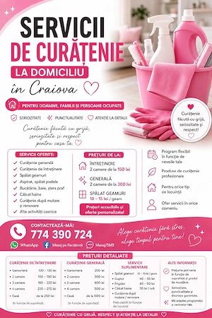 servicii de curățenie la domiciliu 