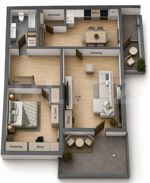 Apartament 2 camere, 61.80 mp, terase 18.90 mp, zona Livezeni - imagine 2