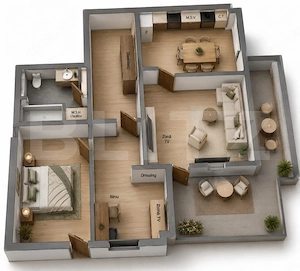 Apartament 2 camere, 63.60 mp, zona Livezeni  - imagine 2