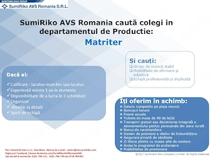 Angajam MATRITER in departamentul productie