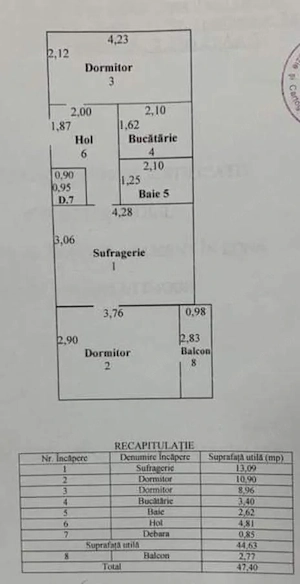 Apartament 3 camere Micro 19 CT bloc aproape de bulevard - imagine 6