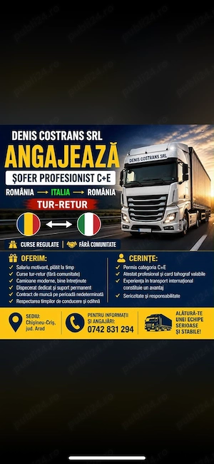 Angajez șofer profesionist cat.C+E