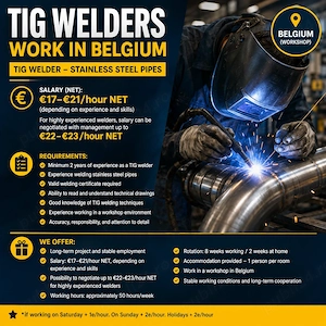 Cautam sudori TIG pt un proiect in Belgia