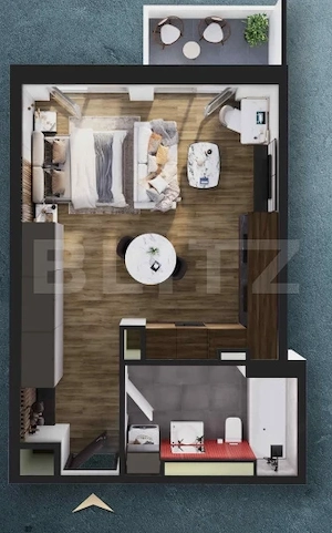 Apartament 1 camera, 37.80 mp, zona RIVUS - imagine 2