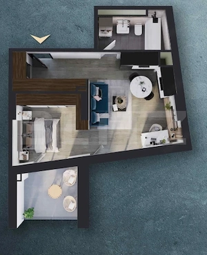 COMISION 0 ! Ap. Studio/2cam[39mp] Ansamblu rezidential standard NZEB_zona RIVUS - imagine 12